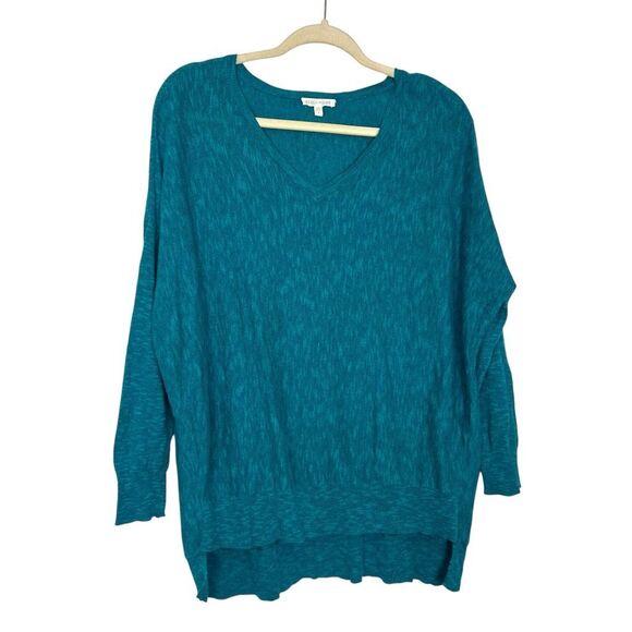 Eileen Fisher Sweaters - Eileen Fisher Sweater Women Small Teal Linen Cotton V-Neck Knit Top Blue Turquoi